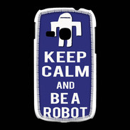 Coque Samsung Galaxy Young Keep Calm Be a Robot Bleu