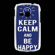 Coque Samsung Galaxy Young Keep Calm Be Happy Bleu