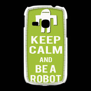 Coque Samsung Galaxy Young Keep Calm Be a Robot Vert pomme