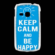 Coque Samsung Galaxy Young Keep Calm Be Happy Cyan