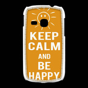 Coque Samsung Galaxy Young Keep Calm Be Happy Orange