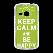 Coque Samsung Galaxy Young Keep Calm Be Happy Vert pomme