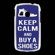 Coque Samsung Galaxy Young Keep Calm Buy Shoes Bleu