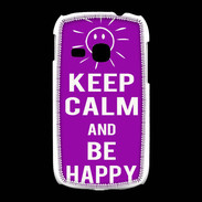 Coque Samsung Galaxy Young Keep Calm Be Happy Violet