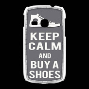 Coque Samsung Galaxy Young Keep Calm Buy Shoes Gris