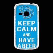 Coque Samsung Galaxy Young Keep Calm Have a beer Cyan