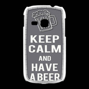 Coque Samsung Galaxy Young Keep Calm Have a beer Gris