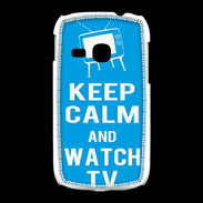 Coque Samsung Galaxy Young Keep Calm Watch TV Cyan