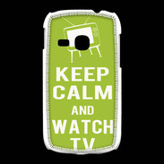 Coque Samsung Galaxy Young Keep Calm Watch TV Vert pomme