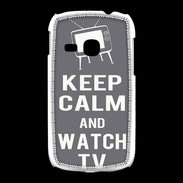 Coque Samsung Galaxy Young Keep Calm Watch TV Gris