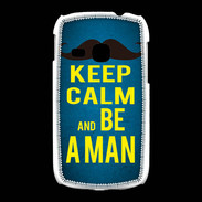 Coque Samsung Galaxy Young Keep Calm Be a Man Bleu