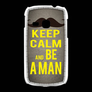 Coque Samsung Galaxy Young Keep Calm Be a Man Gris