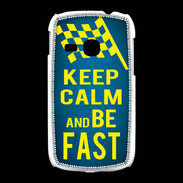 Coque Samsung Galaxy Young Keep Calm and Be Fast Bleu