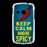 Coque Samsung Galaxy Young Keep Calm and Be Spicy Bleu