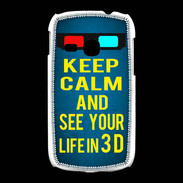Coque Samsung Galaxy Young Keep Calm and See your life 3D Bleu