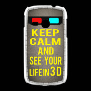 Coque Samsung Galaxy Young Keep Calm and See your life 3D Gris