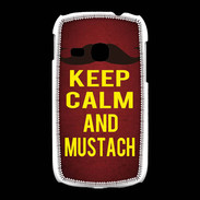 Coque Samsung Galaxy Young Keep Calm and Mustach Rouge