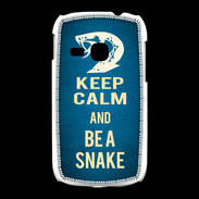 Coque Samsung Galaxy Young Keep Calm and Be a Snake bleu