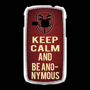Coque Samsung Galaxy Young Keep Calm and Be Anonymous Rouge