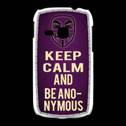 Coque Samsung Galaxy Young Keep Calm and Be Anonymous Violet