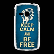 Coque Samsung Galaxy Young Keep Calm and Be Free Bleu