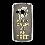 Coque Samsung Galaxy Young Keep Calm and Be Free Gris