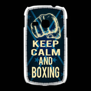 Coque Samsung Galaxy Young Keep Calm and Boxing Bleu