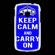 Coque Samsung Galaxy Young Keep Calm and Carry on Bleu