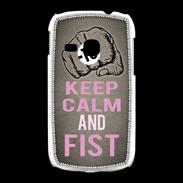 Coque Samsung Galaxy Young Keep Calm and Fist Gris