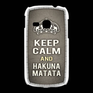 Coque Samsung Galaxy Young Keep Calm and Hakuna Matata Gris