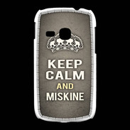 Coque Samsung Galaxy Young Keep Calm and Miskine Gris