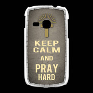 Coque Samsung Galaxy Young Keep Calm and Pray Christian Gris