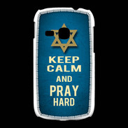 Coque Samsung Galaxy Young Keep Calm and Pray jewish BLeu