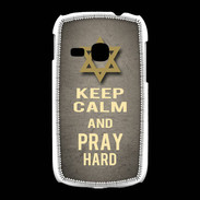 Coque Samsung Galaxy Young Keep Calm and Pray jewish Gris