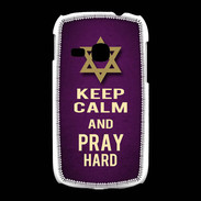 Coque Samsung Galaxy Young Keep Calm and Pray jewish Violet