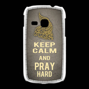 Coque Samsung Galaxy Young Keep Calm and Pray Muslim Gris