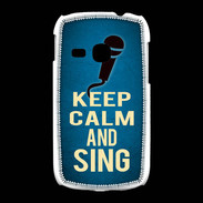 Coque Samsung Galaxy Young Keep Calm and Sing Bleu