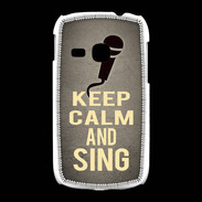 Coque Samsung Galaxy Young Keep Calm and Sing Gris