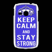 Coque Samsung Galaxy Young Keep Calm and Stay strong Bleu