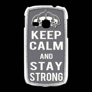Coque Samsung Galaxy Young Keep Calm and Stay strong Gris
