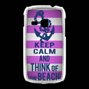 Coque Samsung Galaxy Young Keep Calm and Think Beach Rose