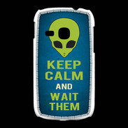 Coque Samsung Galaxy Young Keep Calm and Wait Alien Bleu
