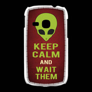Coque Samsung Galaxy Young Keep Calm and Wait Alien Rouge