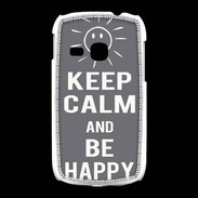 Coque Samsung Galaxy Young Keep calm Be Crazy Gris