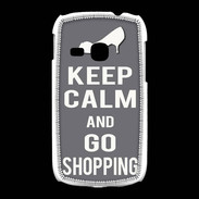 Coque Samsung Galaxy Young Keep Calm Go Shopping Gris