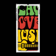 Coque Sony Xpéria J Peace Love Music