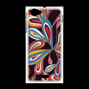 Coque Sony Xpéria J Flower power sur fond noir