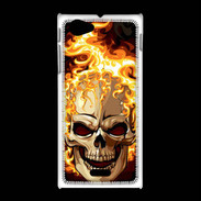 Coque Sony Xpéria J Tête de mort en flamme 5