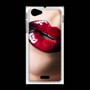 Coque Sony Xpéria J Bouche sexy et brillante