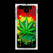 Coque Sony Xpéria J Feuille de cannabis et cœur Rasta